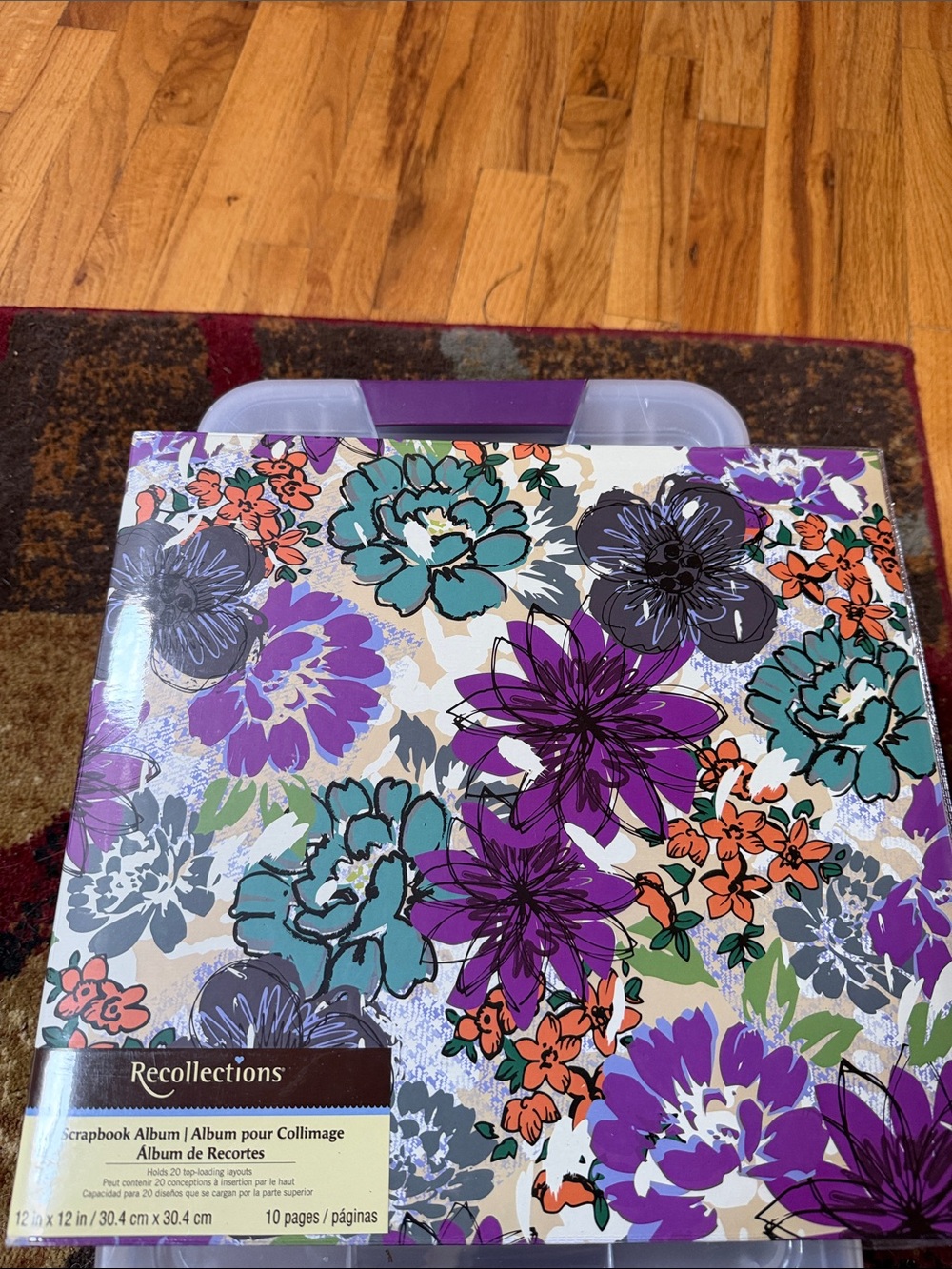 Recollections Purple Teal Floral Scrapbook Album